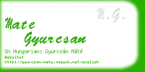 mate gyurcsan business card